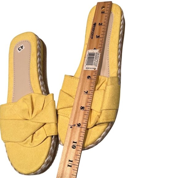 Yellow Bow Knot Slip-On Espadrille Platform Sandals Slippers Women's US 11/ EU 4 - Picture 7 of 11